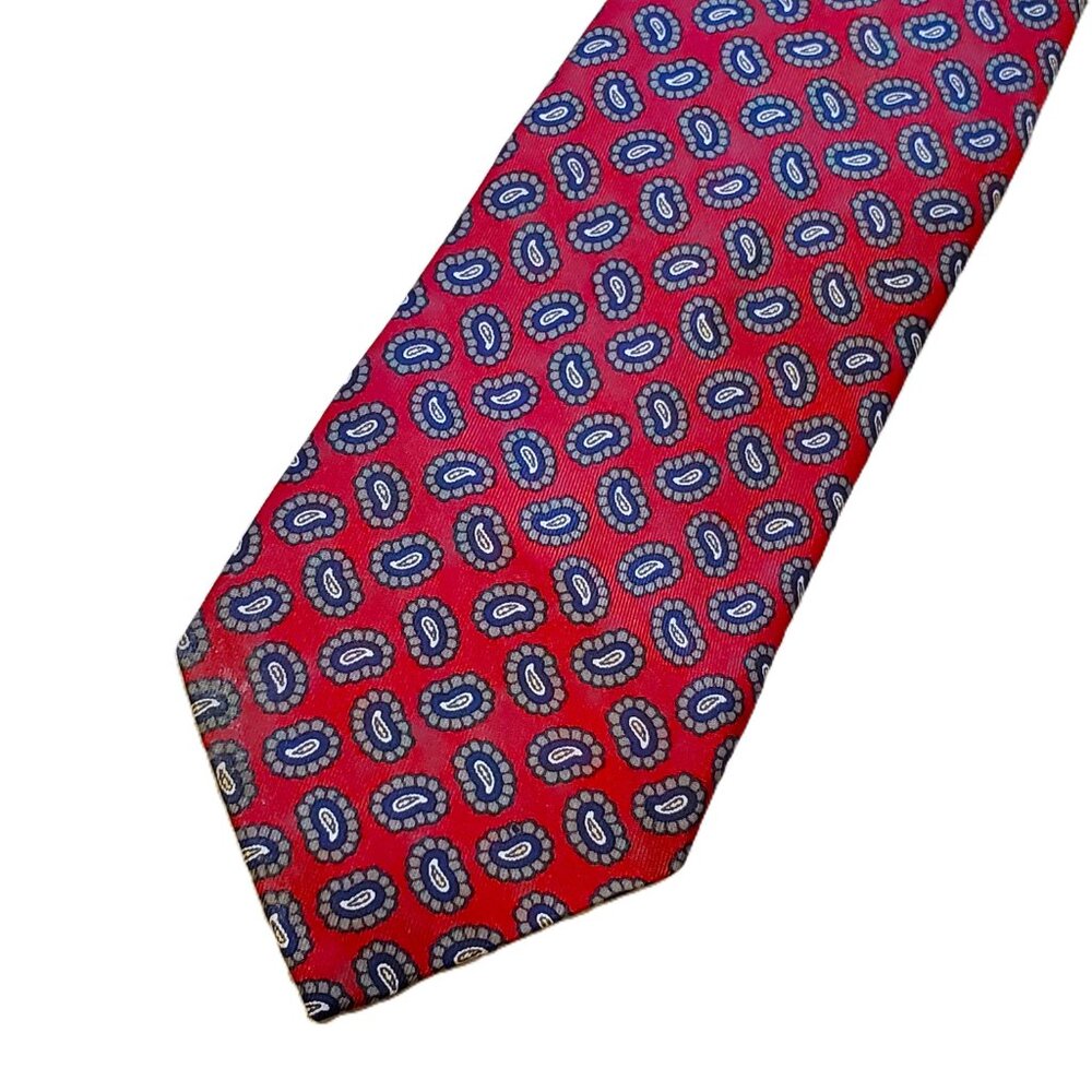 NWOT Robert Talbott Men's Red Paisley 100% Silk Tie Career Professional Formal